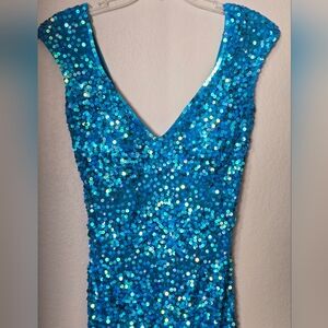 Sparkling Blue Sequin Dress